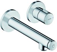 hansgrohe AXOR Uno Select Mezclador de tocador empotrado, montaje en pared, proyección 158mm, 45112800, Color: Óptica de acero inoxidable