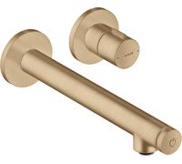 hansgrohe AXOR Uno Select Mezclador de tocador empotrado, montaje en pared, proyección 220mm, 45113140, Color: Bronce cepillado