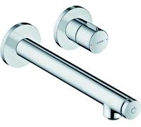 hansgrohe AXOR Uno Select Mezclador de tocador empotrado, montaje en pared, proyección 220mm, 45113800, Color: Óptica de acero inoxidable