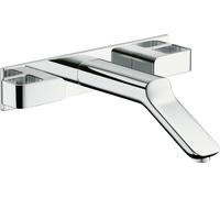 hansgrohe AXOR Urquiola Mezclador empotrado de 3 agujeros para lavabo con caño largo, 11043990, Color: Óptica Oro Pulido