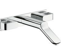 hansgrohe AXOR Urquiola Mezclador empotrado de 3 agujeros para lavabo con caño largo, 11043140, Color: Bronce cepillado