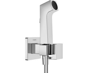 hansgrohe Bidette ducha de mano 1jet E EcoSmart para agua caliente, con soporte y flexo de ducha, 29233000, Color: cromado