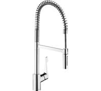 hansgrohe Cento - grifo de cocina con ducha extraíble, 2 tipos de chorro, mezclador monomando cocina, grifo cocina fregadero con caño giratorio, cromo, 14806000
