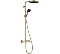 hansgrohe Pulsify S PURO sistema de ducha 260, 1jet, Ecostat Fine, teleducha 3jet, EcoSmart, 24237140, Color: Bronce cepillado