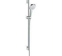 Kit de ducha hansgrohe Croma Select E Vario EcoSmart con barra de ducha de 90 cm, blanco/cromo, 26593400
