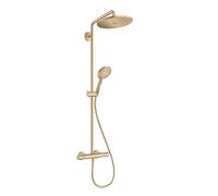 hansgrohe Croma Select S Showerpipe 280 1jet con termostato y Raindance Select S 120 3jet hand shower, 26890140, Color: bronce cepillado