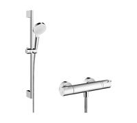 Hansgrohe Crometta conjunto de ducha a pared con termostato cromo-blanco 27812400