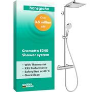 Crometta Sistema de ducha E240 (Con grifería termostática, Distancia entre orificios: 103,4 cm, Número de tipos de chorro: 2 ud., Cromo)