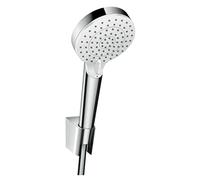 hansgrohe Crometta - set de ducha con alcachova de ducha (2 tipos de chorr), flexo de ducha 1,60 m y soporte de ducha, blanco/cromo, 26692400