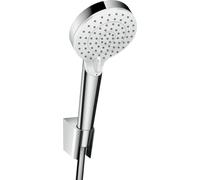 Set de soporte de ducha Crometta de tamaño manual Vario EcoSmart con flexo de ducha 125 cm, blanco/cromo, 26693400