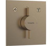 hansgrohe DuoTurn E mezclador, empotrado, 2 consumidores, 2 funciones, roseta cuadrada, 75417140, Color: Bronce cepillado