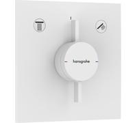 hansgrohe DuoTurn E mezclador, empotrado, 2 consumidores, 2 funciones, roseta cuadrada, 75417700, Color: Blanco Mate