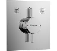hansgrohe DuoTurn E mezclador, empotrado, 2 consumidores, 2 funciones, roseta cuadrada, 75417000, Color: cromado