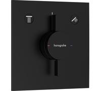 hansgrohe DuoTurn E mezclador, empotrado, 2 consumidores, 2 funciones, roseta cuadrada, 75417670, Color: negro mate