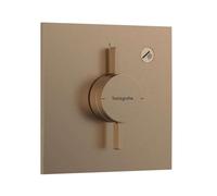 hansgrohe DuoTurn E, grifo de ducha empotrado para 1 función, grifo monomando ducha rectangular, mezclador monomando de ducha para iBox universal 2, bronce cepillado