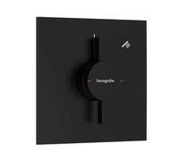 hansgrohe DuoTurn E mezclador, empotrado, 1 consumidor, roseta cuadrada, 75617670, Color: negro mate