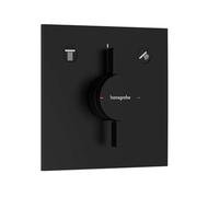 hansgrohe DuoTurn E mezclador, empotrado, 2 consumidores, 2 funciones, roseta cuadrada, 75417670, Color: negro mate