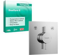 hansgrohe DuoTurn E mezclador, empotrado, 2 consumidores, 2 funciones, roseta cuadrada, 75417000, Color: cromado
