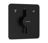 hansgrohe DuoTurn Q mezclador, empotrado, 2 consumidores, 2 funciones, roseta Soft Edge, 75414670, Color: negro mate