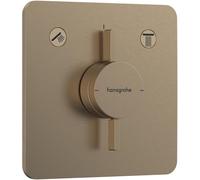 hansgrohe DuoTurn Q mezclador, empotrado, 2 consumidores, 2 funciones, roseta Soft Edge, 75414140, Color: Bronce cepillado