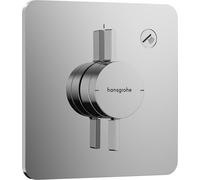 hansgrohe DuoTurn Q, grifo de ducha empotrado para 1 función, grifo monomando ducha, mezclador monomando de ducha para iBox universal 2, cromo