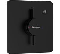 hansgrohe DuoTurn Q, grifo de ducha empotrado para 1 función, grifo monomando ducha, mezclador monomando de ducha para iBox universal 2, negro mate