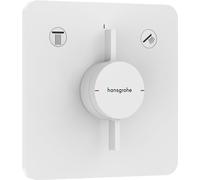 hansgrohe DuoTurn Q, grifo de ducha empotrado para 2 funciones, grifo monomando ducha, mezclador monomando de ducha para iBox universal 2, blanco mate