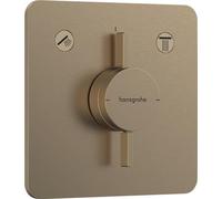 hansgrohe DuoTurn Q mezclador, empotrado, 2 consumidores, 2 funciones, roseta Soft Edge, 75414140, Color: Bronce cepillado