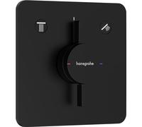 hansgrohe DuoTurn Q mezclador, empotrado, 2 consumidores, 2 funciones, roseta Soft Edge, 75414670, Color: negro mate