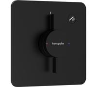 hansgrohe DuoTurn Q mezclador, empotrado, 1 consumidor, roseta Soft Edge, 75614670, Color: negro mate