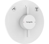 hansgrohe DuoTurn S mezclador, empotrado, 2 consumidores, 2 funciones, roseta redonda, 75418700, Color: Blanco Mate