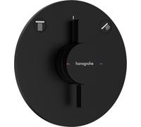 hansgrohe DuoTurn S mezclador, empotrado, 2 consumidores, 2 funciones, roseta redonda, 75418670, Color: negro mate