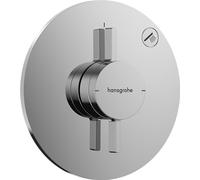 hansgrohe DuoTurn S, grifo de ducha empotrado para 1 función, grifo monomando ducha redondo, mezclador monomando de ducha para iBox universal 2, cromo