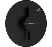 hansgrohe DuoTurn S, grifo de ducha empotrado para 1 función, grifo monomando ducha redondo, mezclador monomando de ducha para iBox universal 2, negro mate