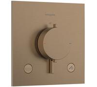Termostato empotrado hansgrohe Ecostat Comfort E para 2 consumidores con combinación de fusibles integrada, 33716140, Color: Bronce cepillado
