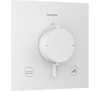 Termostato empotrado hansgrohe Ecostat Comfort E para 2 consumidores con combinación de fusibles integrada, 33716700, Color: Blanco mate