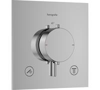 hansgrohe Ecostat Comfort E - termostato para ducha empotrado, grifo ducha con botón de seguridad (SafetyStop) a 40 °C, mezclador para 2 funciones, cromo, 33711000