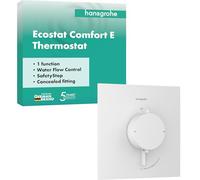 hansgrohe Ecostat Comfort E - termostato para ducha empotrado, grifo ducha con botón de seguridad (SafetyStop) a 40 °C, mezclador para 1 función, blanco mate, 33710700