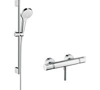 Hansgrohe Ecostat conjunto de ducha a pared con termostato cromo-blanco 27013400