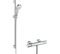 Hansgrohe Ecostat conjunto de ducha a pared con termostato cromo-blanco 27014400