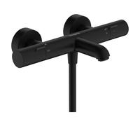 Termostato de baño hansgrohe Ecostat Fine, proyección 177mm, montaje en superficie, 2 consumidores, 13325670, Color: negro mate