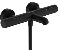 Termostato de baño hansgrohe Ecostat Fine, proyección 177mm, montaje en superficie, 2 consumidores, 13325670, Color: negro mate