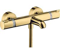 hansgrohe Ecostat termostato de baño Confort montado en superficie, 13114990, Color: Óptica Oro Pulido