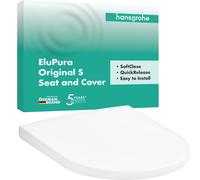 hansgrohe EluPura Original S WC asiento, con tapa, blanco, SoftClose, QuickRelease, 365x440x45mm, 60148450