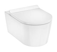 Hansgrohe EluPura S taza de inodoro con asiento de cierre suave suspendido sin reborde con descarga de remolino blanco 62025450