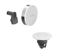 hansgrohe Exafill 58119000 - Juego de desagüe y rebosadero para bañera con desagüe (52 mm de diámetro), color blanco y cromado