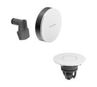 hansgrohe Exafill 58119340 - Juego de desagüe y rebosadero para bañeras con desagüe de 52 mm de diámetro, color negro cepillado y blanco