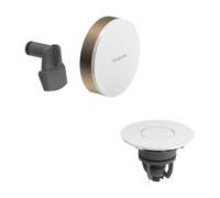 hansgrohe Exafill - Embellecedor para bañeras estándares y especiales con vaciador Push-Open, apto para bañeras con desagüe de 52 mm de diámetro, bronce cepillado/blanco alto brill, 58119140