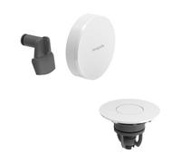 hansgrohe Exafill - Embellecedor para bañeras estándares y especiales con vaciador Push-Open, apto para bañeras con desagüe de 52 mm de diámetro, blanco mate/blanco alto brillo, 58119700