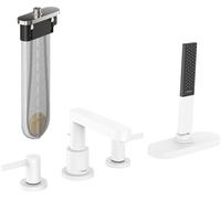 hansgrohe Finoris Mezclador de 4 agujeros para borde de bañera con sBox, blanco mate, 76444700